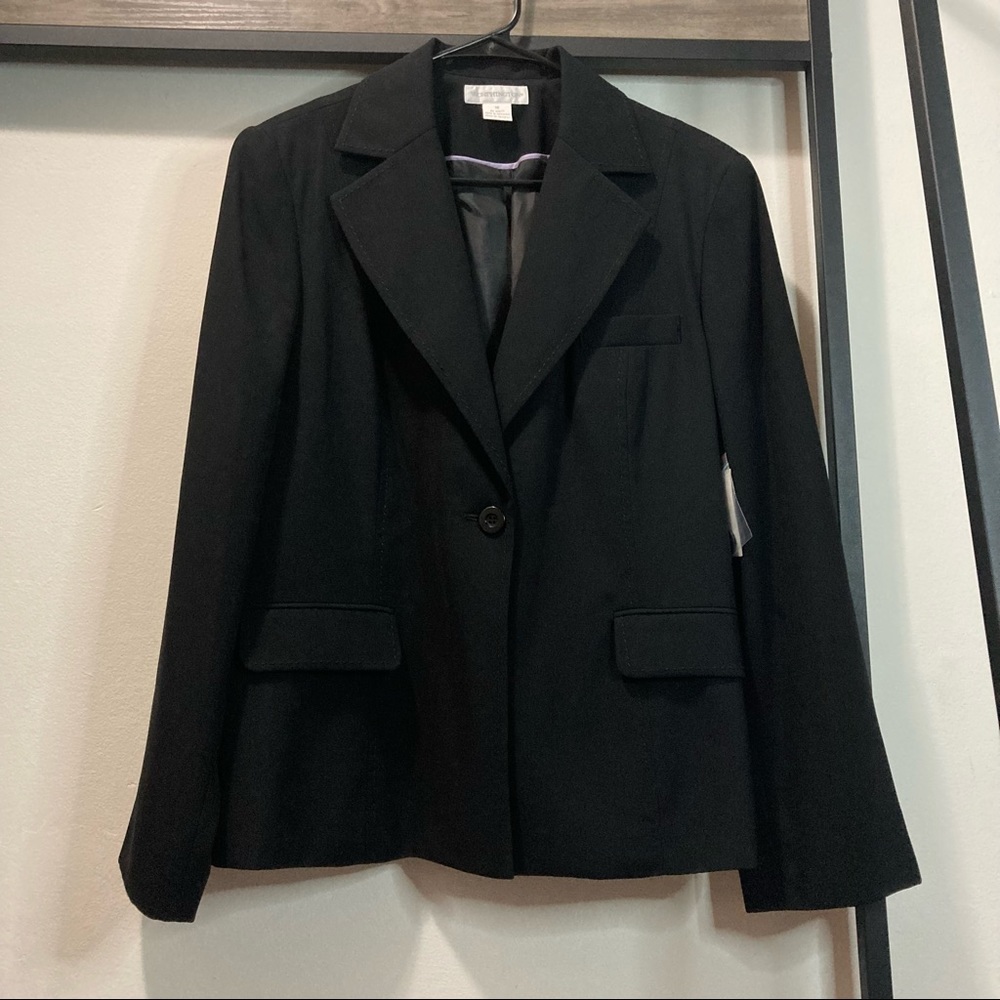 Worthington Stitch Detail Black Blazer Jacket NWT